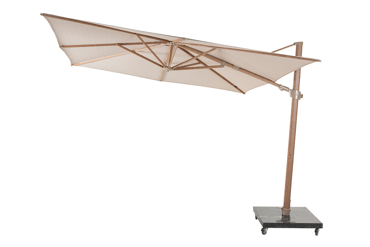 4 Seasons Outdoor | Siesta Premium Parasol 300 x 300 cm | Zand-Houtlook