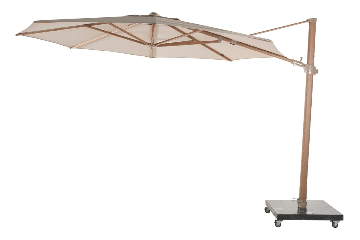 4 Seasons Outdoor | Siesta Premium Parasol Ø350 cm| Zand-Houtlook